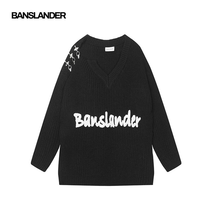 Metal Buckles Logo Sweater
