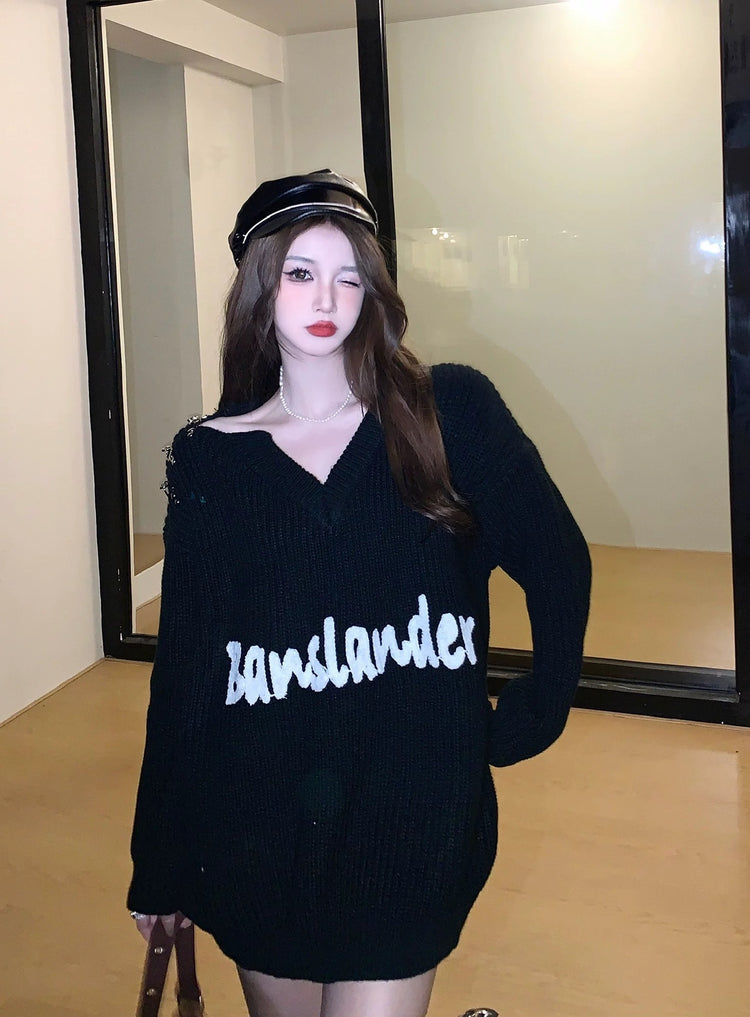 Metal Buckles Logo Sweater