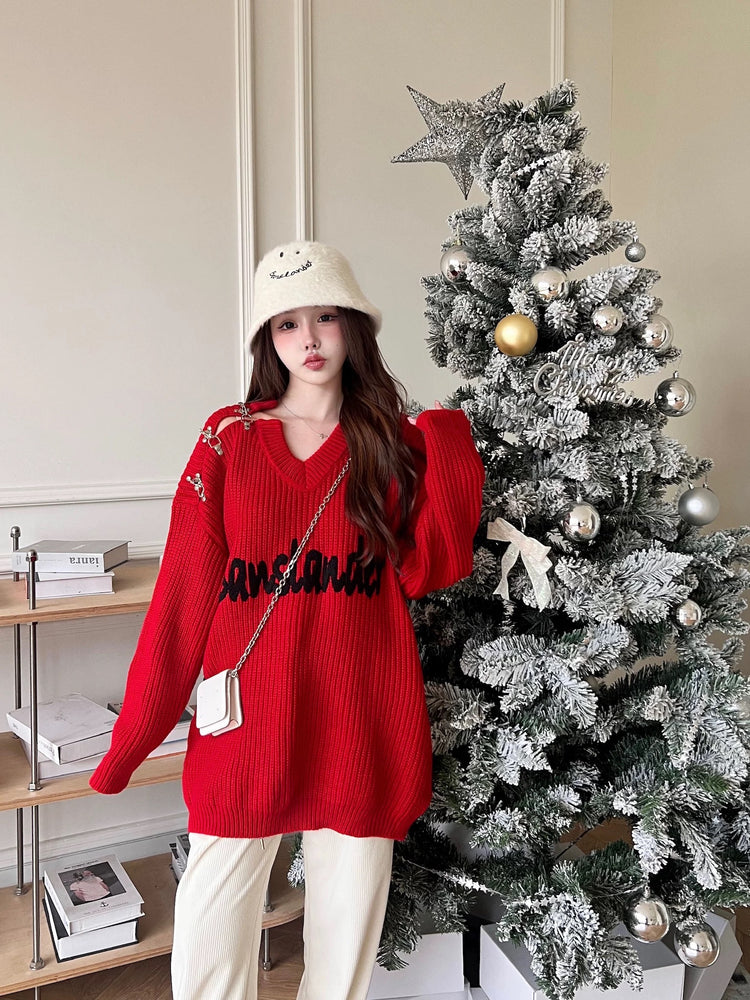Metal Buckles Logo Sweater