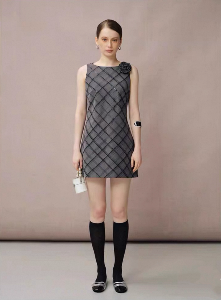Plaid Vest-Style Dress