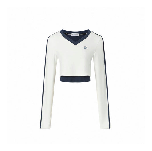 Fake Two-piece Spliced V-neck Top