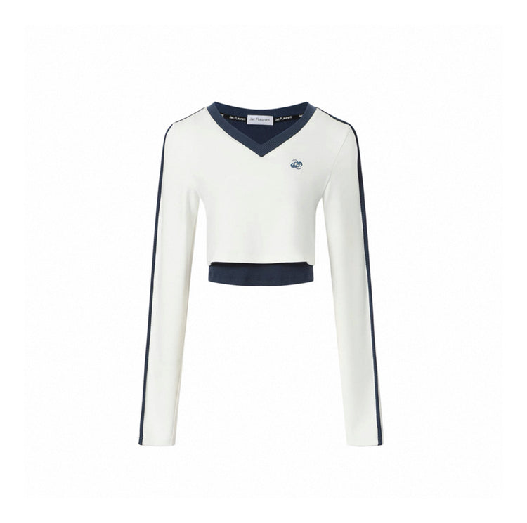 Fake Two-piece Spliced V-neck Top