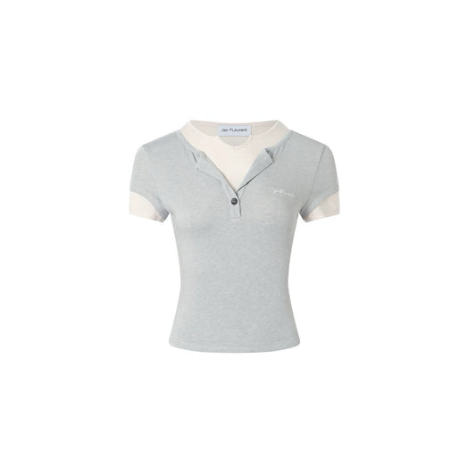Fake Two-piece Simple Short-sleeve Top