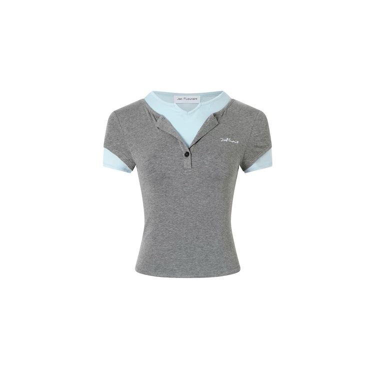 Fake Two-piece Simple Short-sleeve Top