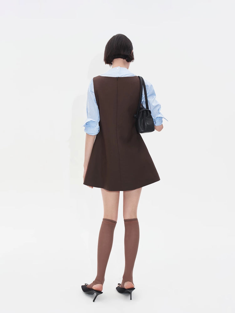 Double-breasted Oversized Babydoll Dress