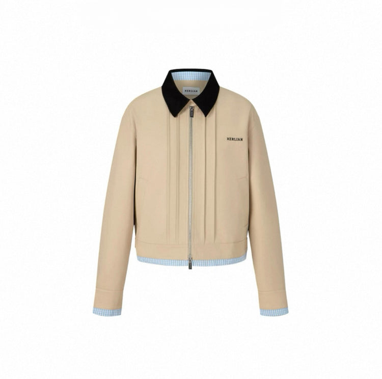 Color-block Patchwork Lapel Utility Jacket