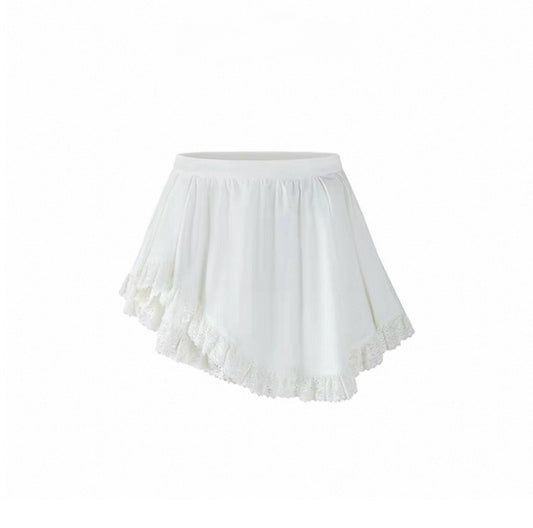 Irregular Hem Lace Tiered Skirt