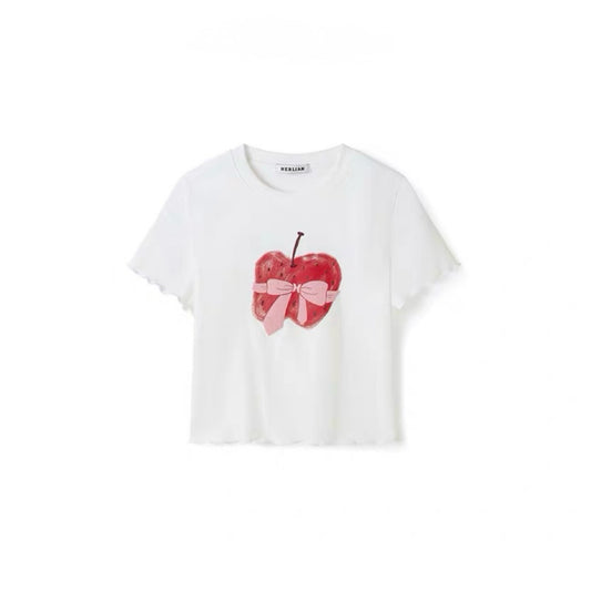 Apple Bow Print Tee