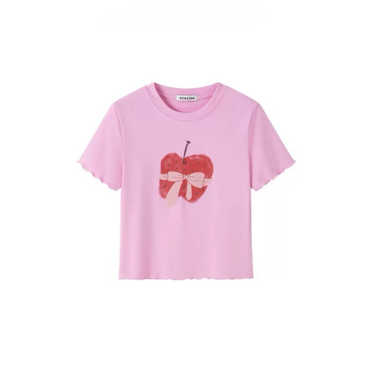 Apple Bow Print Tee