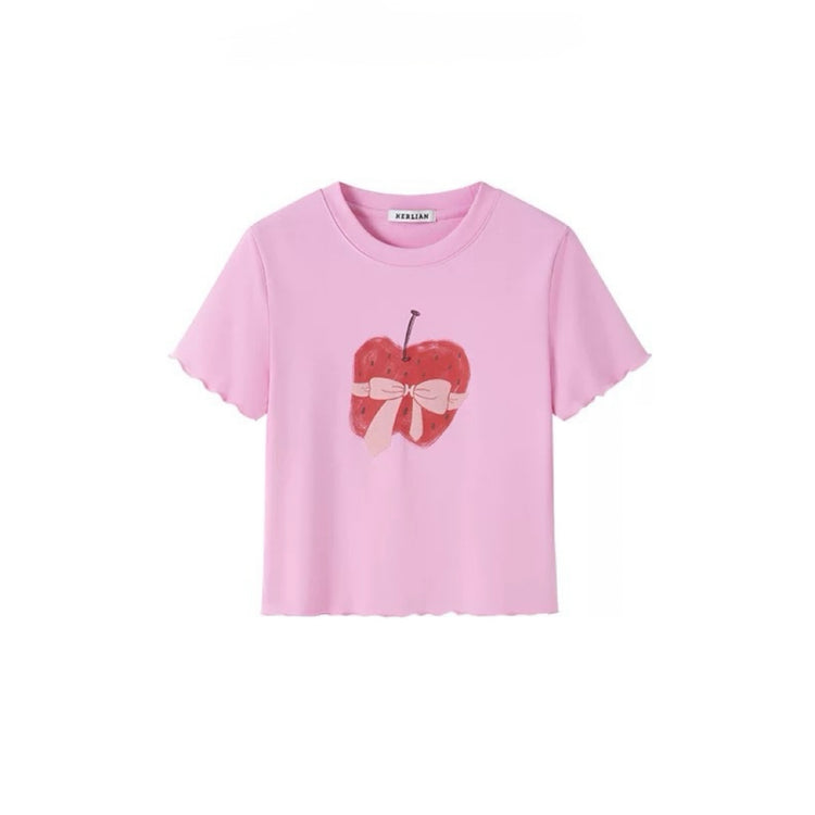 Apple Bow Print Tee
