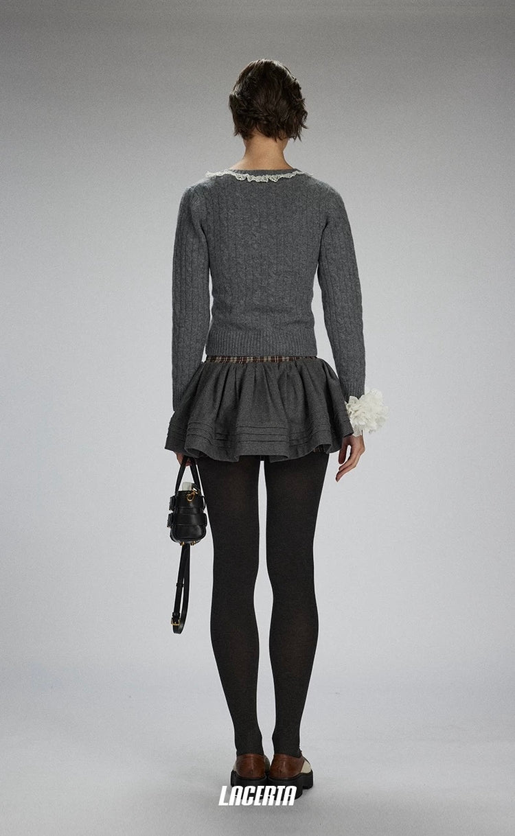 Plaid Patchwork Classic Puff Skirt
