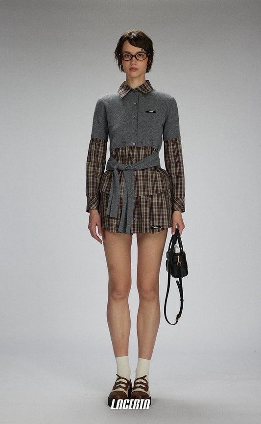 Plaid Deconstructed Mini Skirt