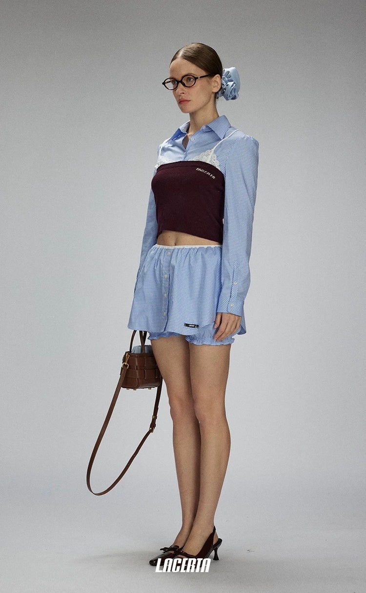 Plaid Deconstructed Mini Skirt