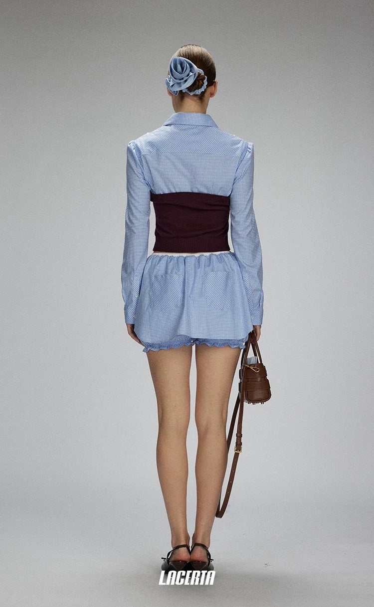 Plaid Deconstructed Mini Skirt