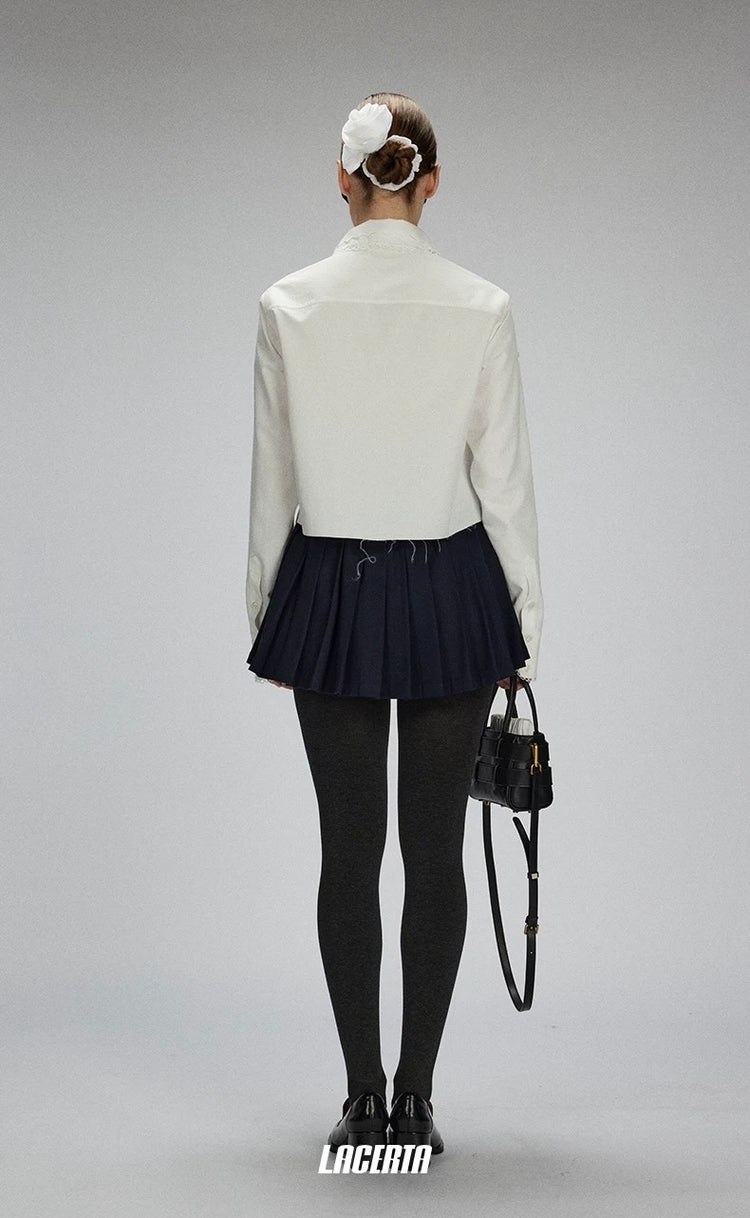 Casual Drawstring Pleated Skirt