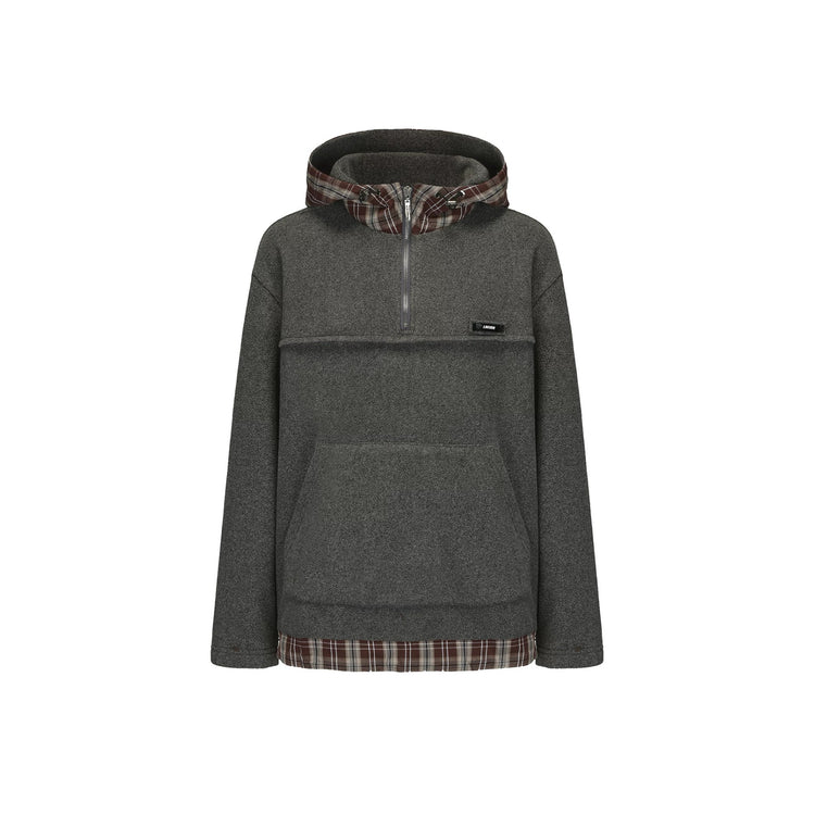 Fleece Plaid Hoodie