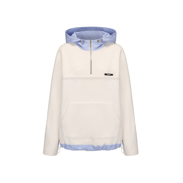 Fleece Plaid Hoodie