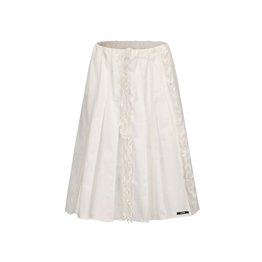 Irregular Ruffled Pleated Maxi Skirt