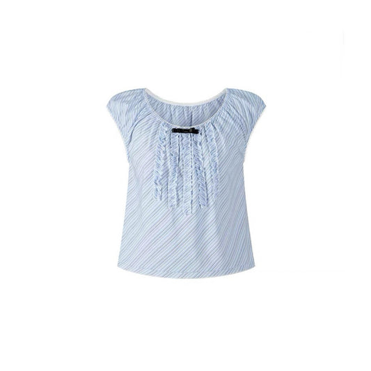Nautical Stripe Puff-Sleeve Tank Top