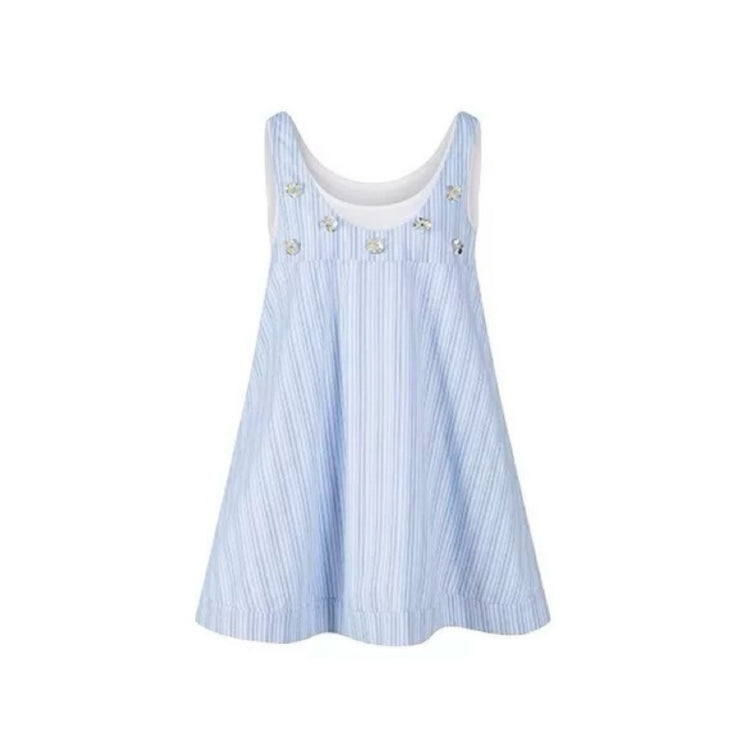 Faux Two-Piece Beaded Strap Dress