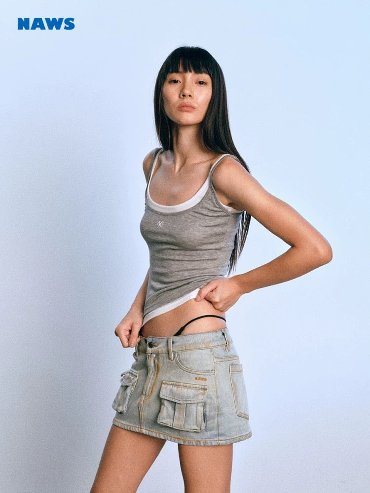 Nice - White Porcelain Denim Skirt
