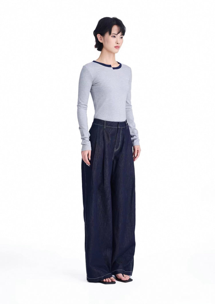 Raw Wash Denim Trousers