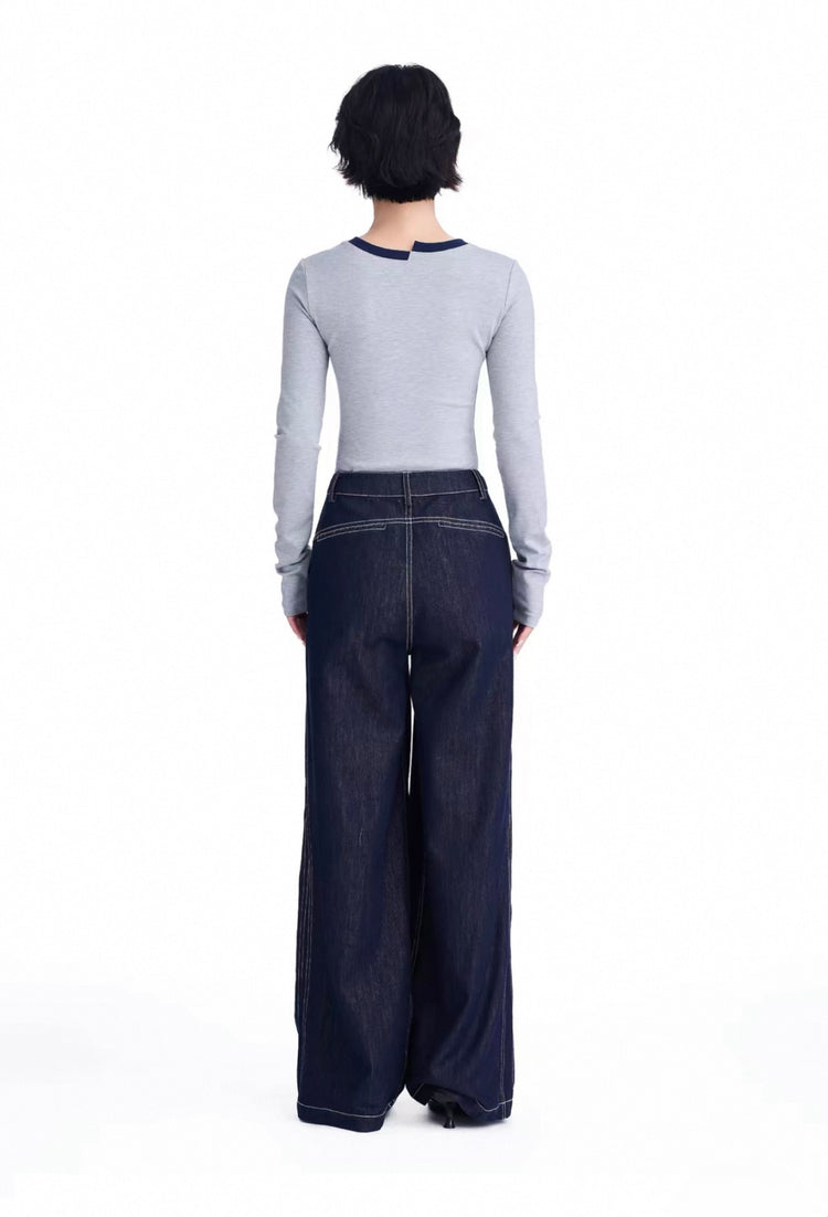 Raw Wash Denim Trousers