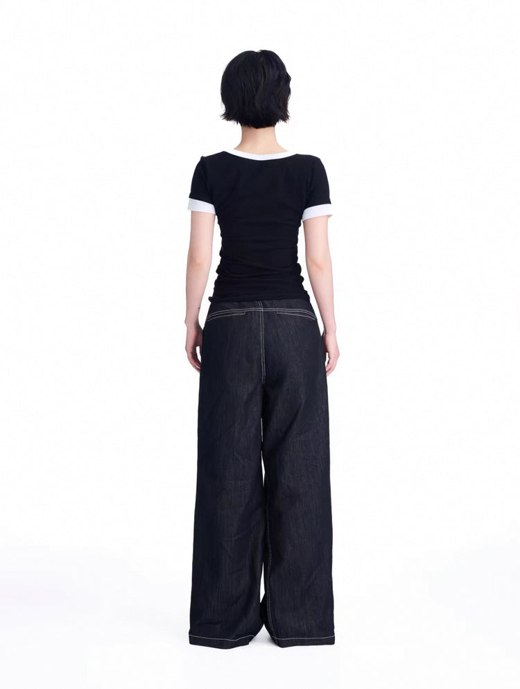 Raw Wash Denim Trousers