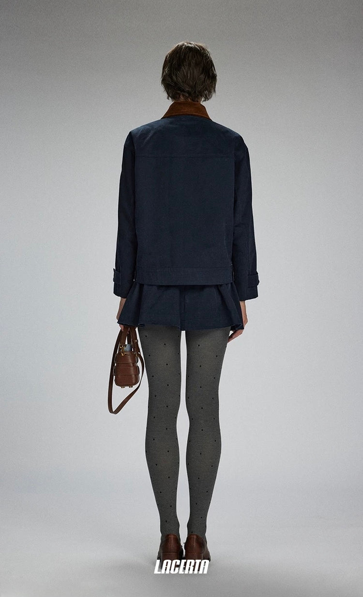 Contrast Panel Collar Utility Jacket