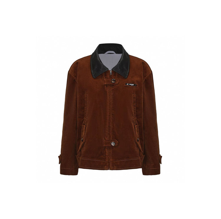 Contrast Panel Collar Utility Jacket