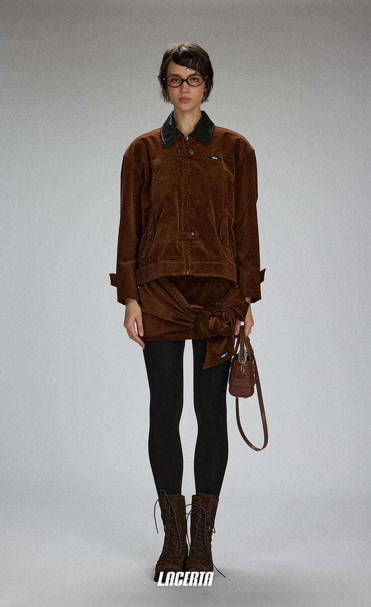 Contrast Panel Collar Utility Jacket