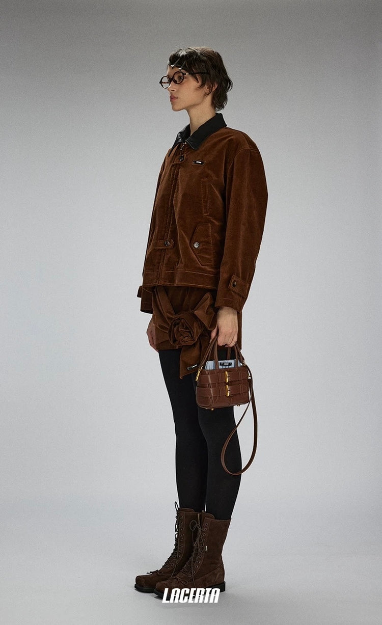 Contrast Panel Collar Utility Jacket