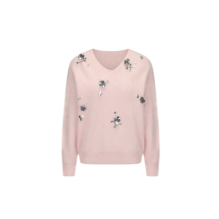 Sequin Embellishments Knitted Sweater