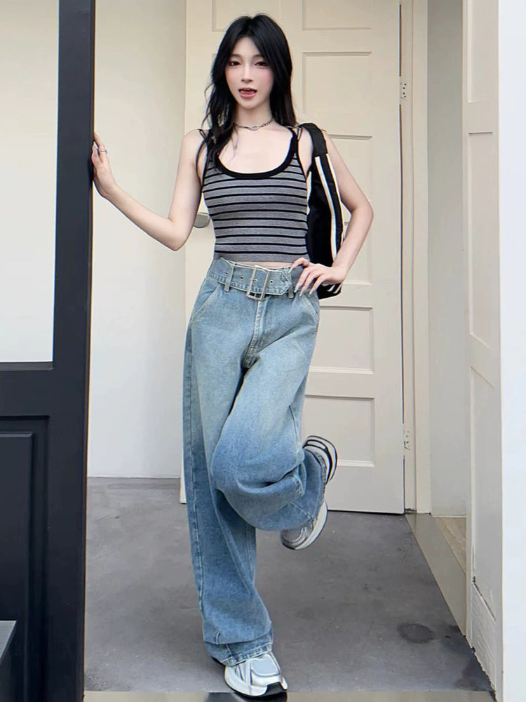 Cross-strap Striped Tank Top