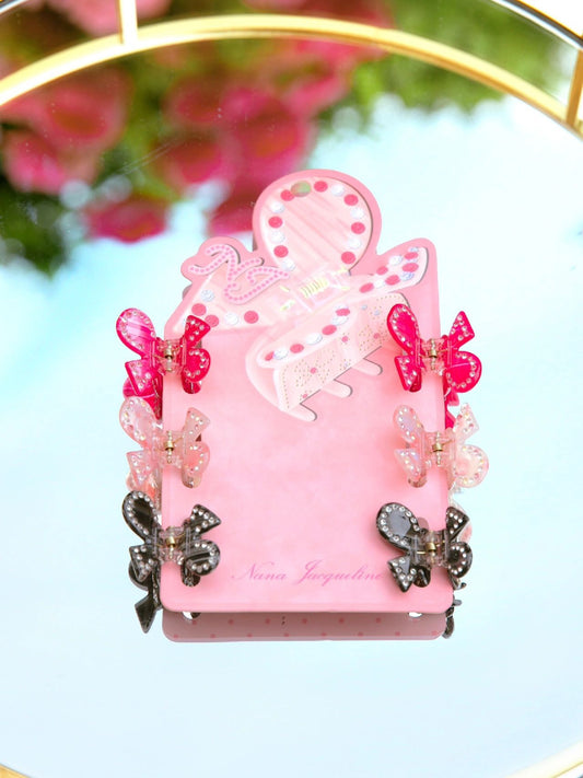 Sydney Mini Claw Clip Set (Red, Pink, Black)