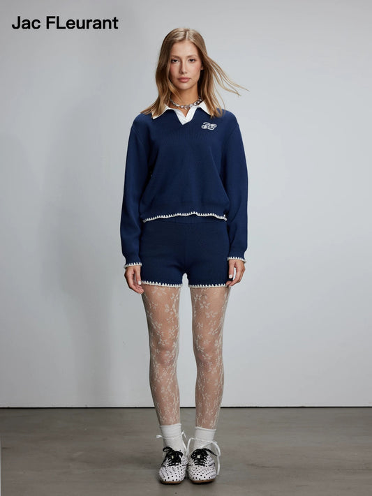 Shell Embroidery Shorts