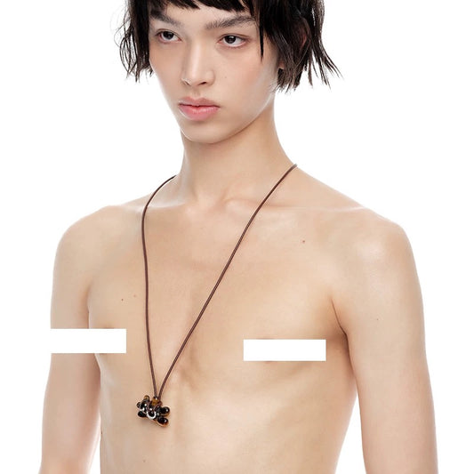 Waving Bear Natural Stone Necklace