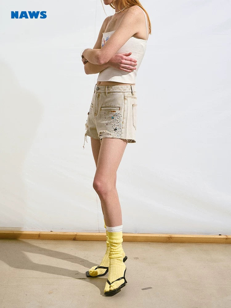 Morgan - Gemstone Denim Shorts