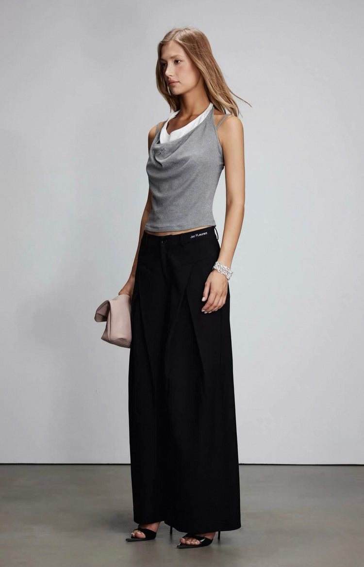 V-Waist Double-Pleated Trousers