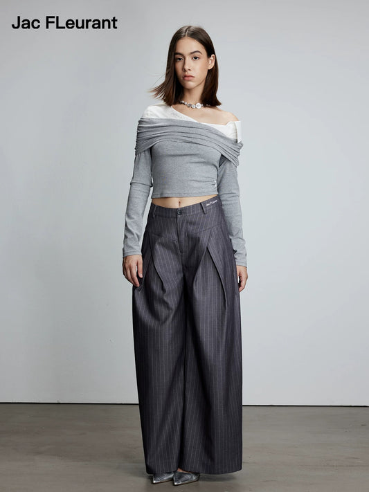 V-Waist Double-Pleated Trousers