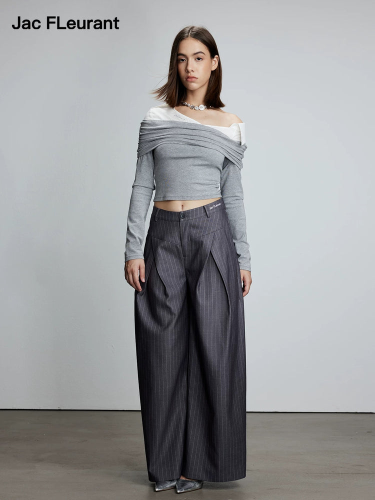 V-Waist Double-Pleated Trousers