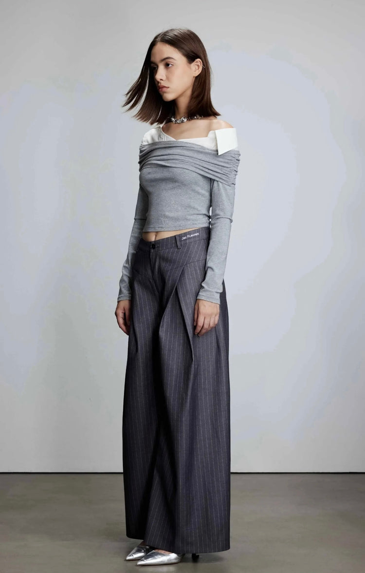 V-Waist Double-Pleated Trousers