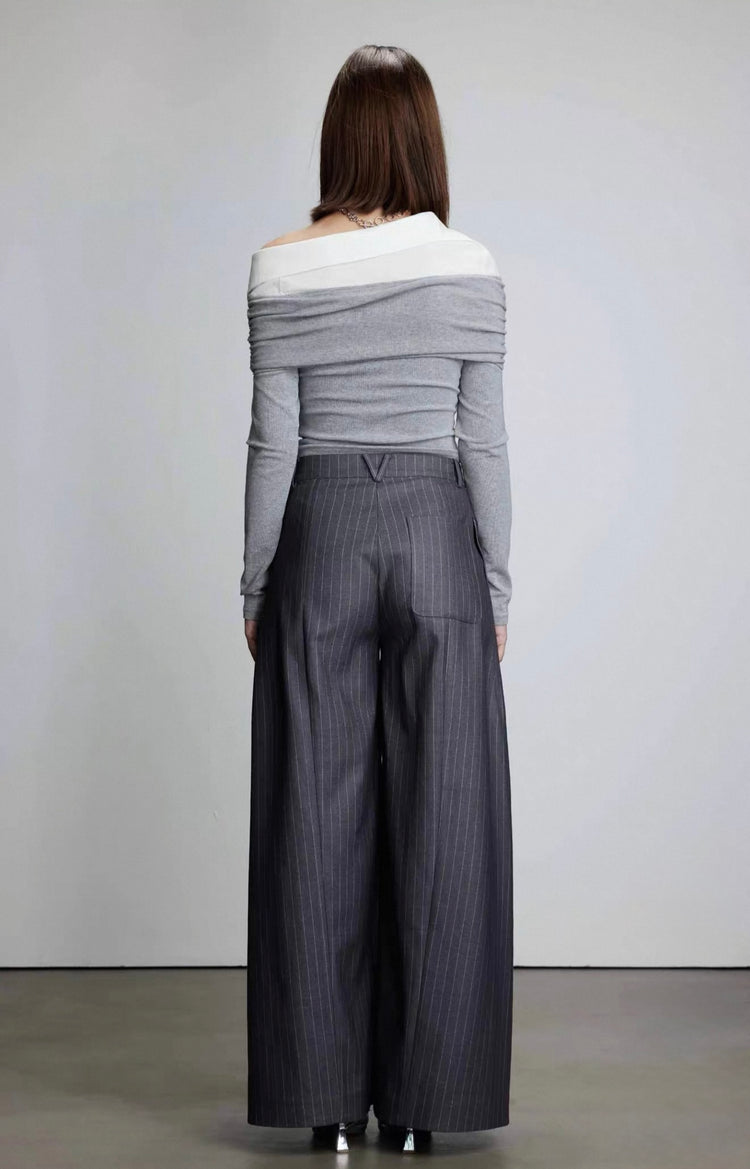 V-Waist Double-Pleated Trousers