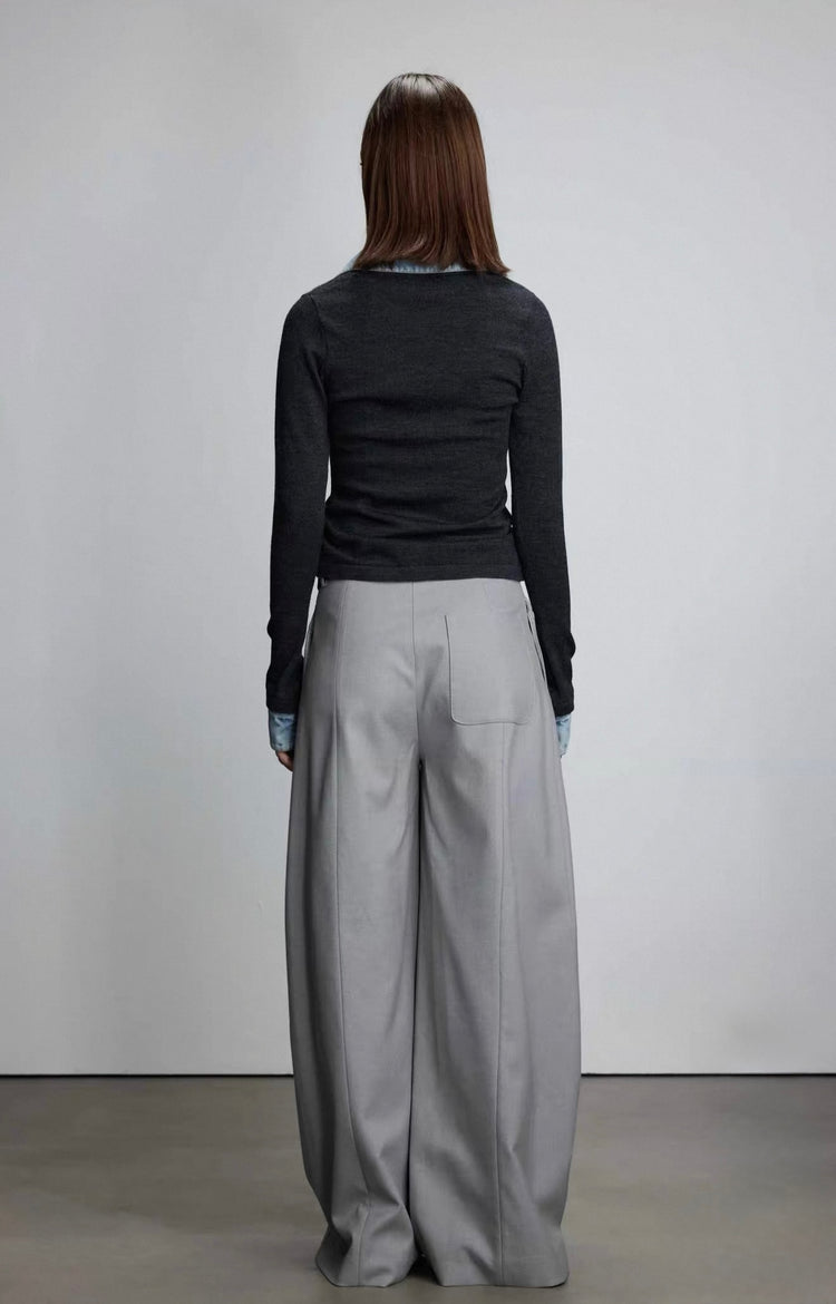 V-Waist Double-Pleated Trousers