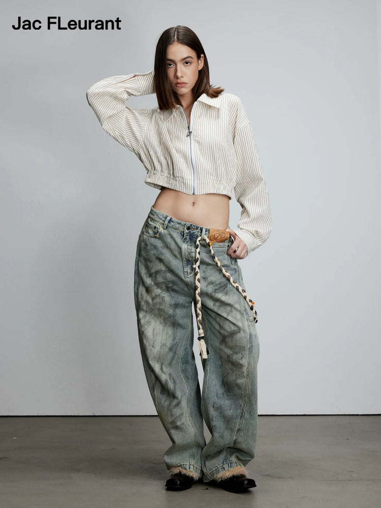 Textured Zip-Up Shirt