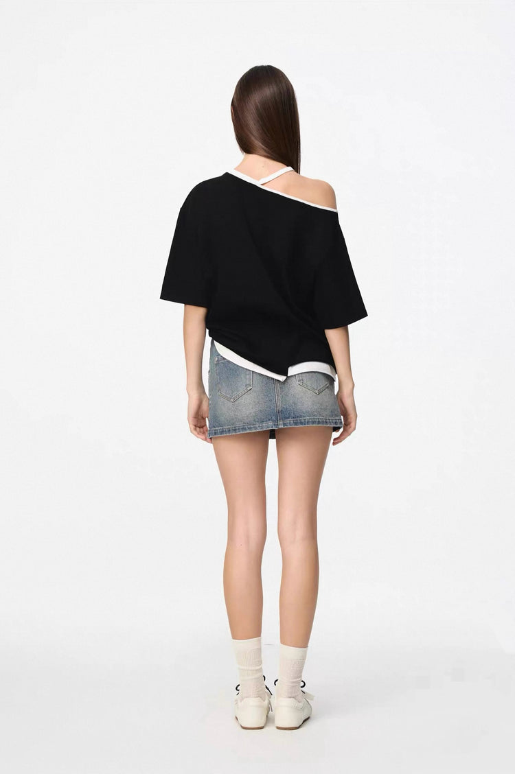 Loose Off-shoulder T-shirt