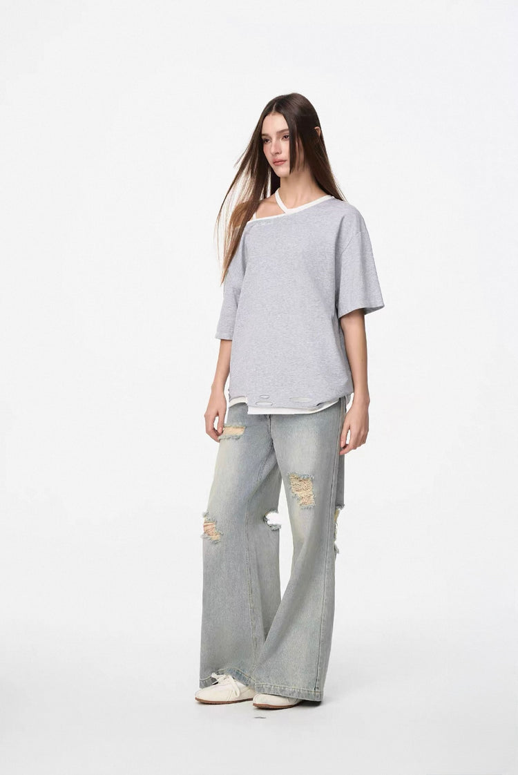 Loose Off-shoulder T-shirt
