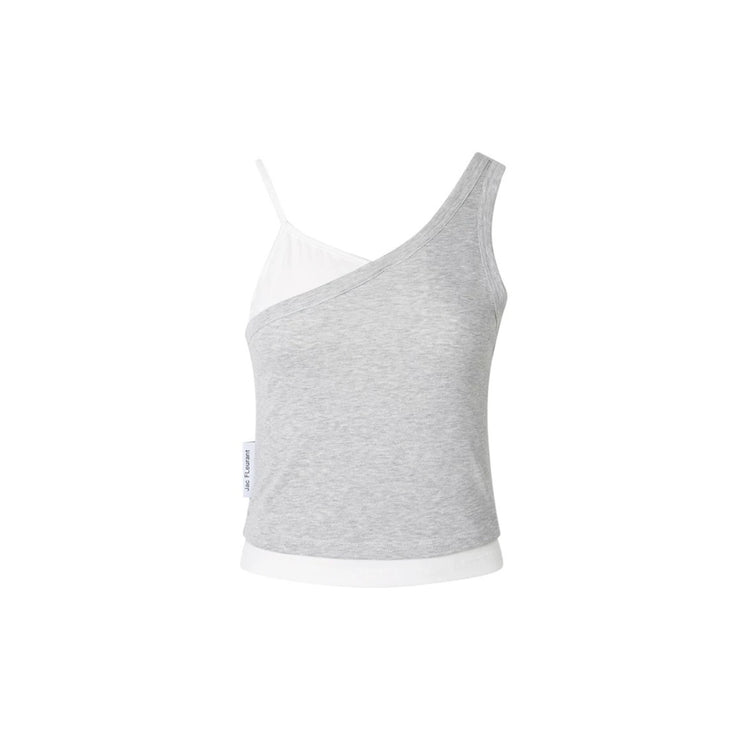 Gray and White Paneled Camisole