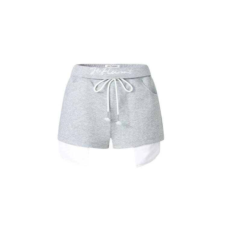 Embroidered Logo Fold-over Waist Shorts