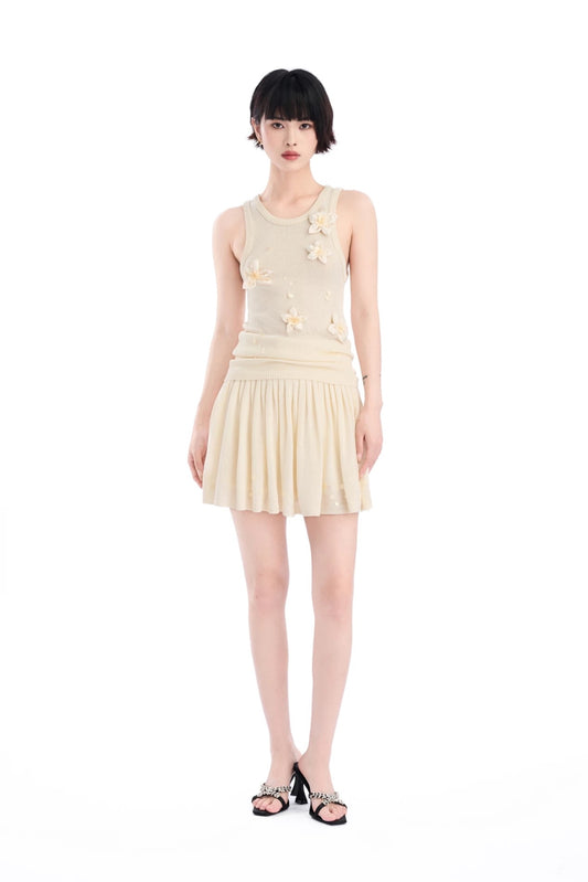 Hand-beaded flowers Vest